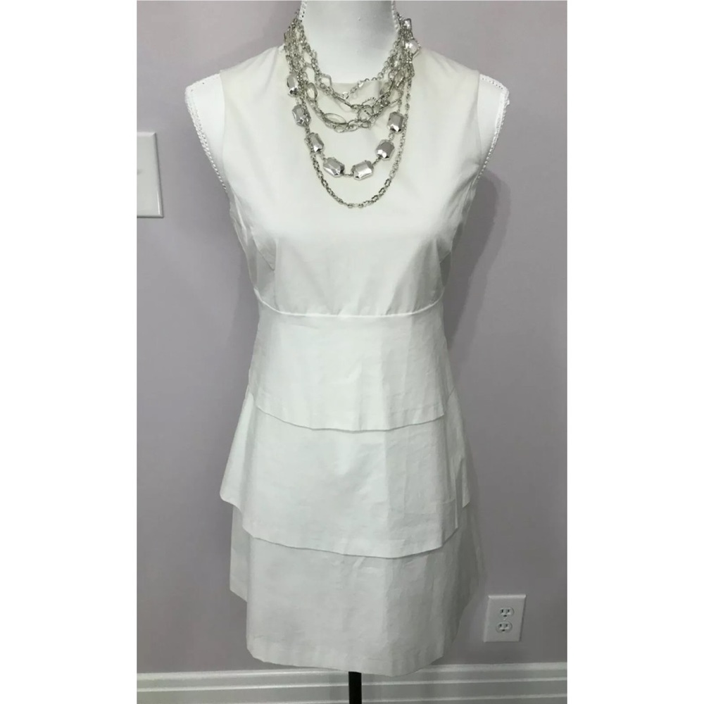 ZARA Tiered Zipper Sheath Sleeveless Stretch Dress - Picture 3 of 5